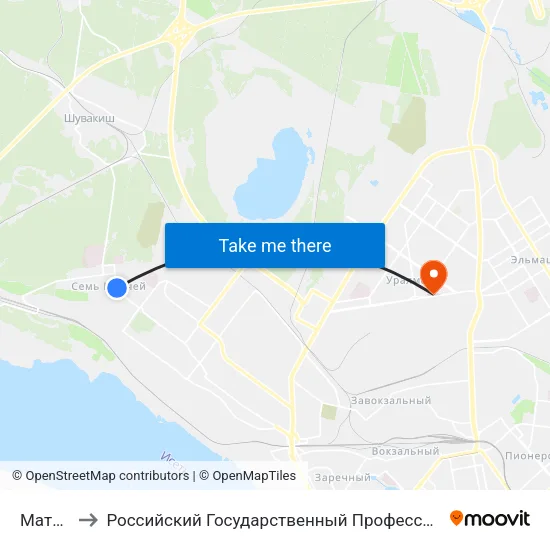 Матросская to Российский Государственный Профессионально-Педагогический Университет map