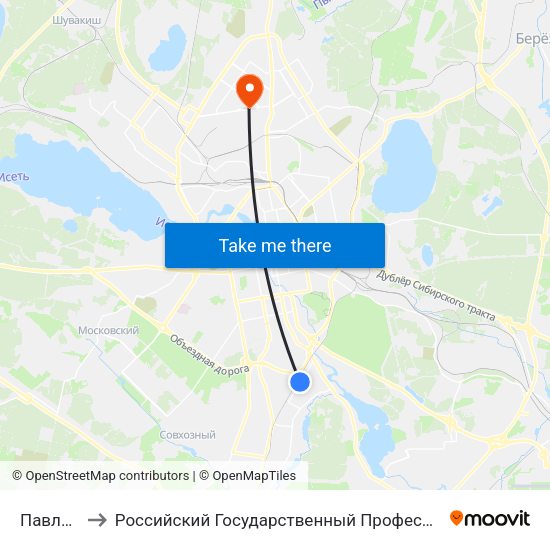 Павлодарская to Российский Государственный Профессионально-Педагогический Университет map