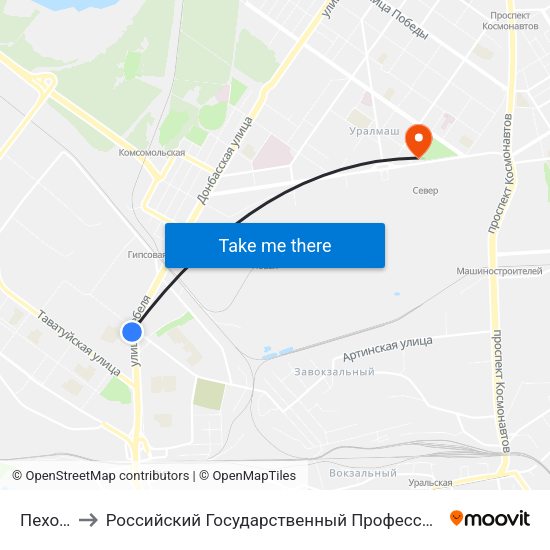 Пехотинцев to Российский Государственный Профессионально-Педагогический Университет map