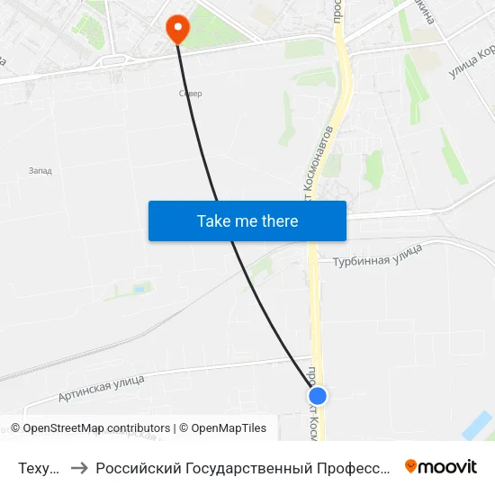 Техучилище to Российский Государственный Профессионально-Педагогический Университет map