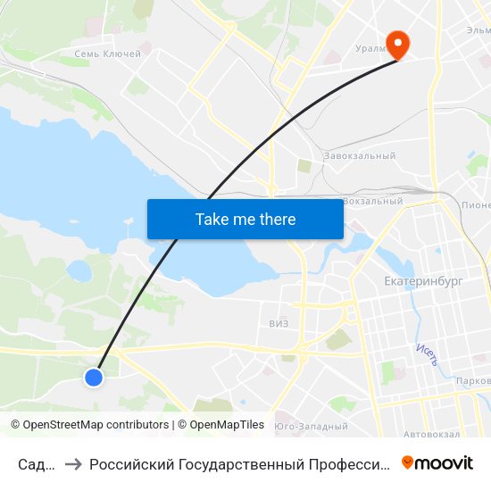 Сад Запад to Российский Государственный Профессионально-Педагогический Университет map