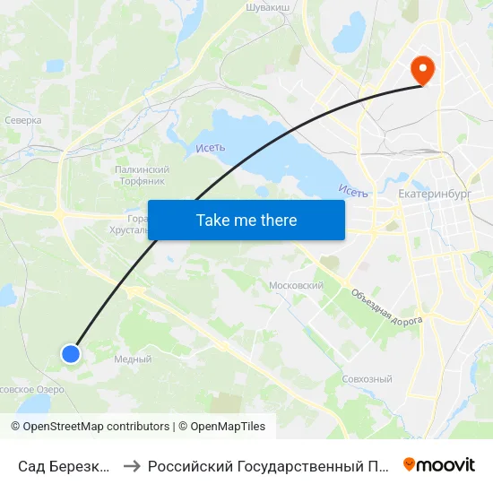 Сад Березка (Чусовской Тракт) to Российский Государственный Профессионально-Педагогический Университет map