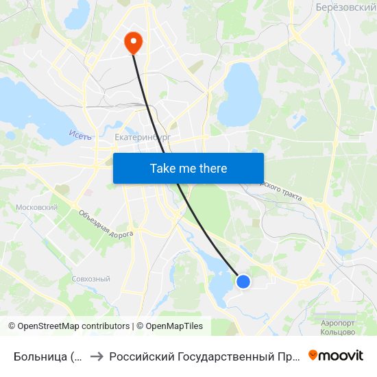 Больница (Ул. Дагестанская) to Российский Государственный Профессионально-Педагогический Университет map