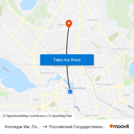 Колледж Им. Ползунова (Kolledzh Im. Polzunova) to Российский Государственный Профессионально-Педагогический Университет map