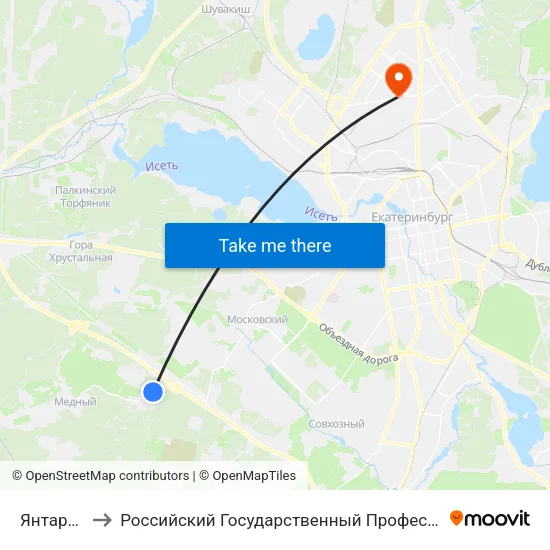 Янтарный Ключ to Российский Государственный Профессионально-Педагогический Университет map