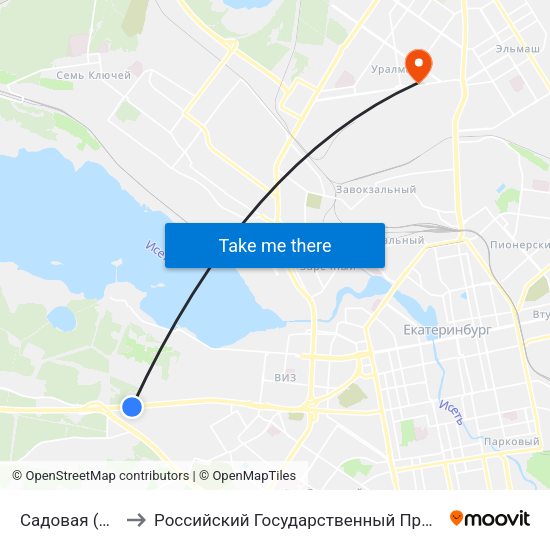 Садовая (Ул. Металлургов) to Российский Государственный Профессионально-Педагогический Университет map
