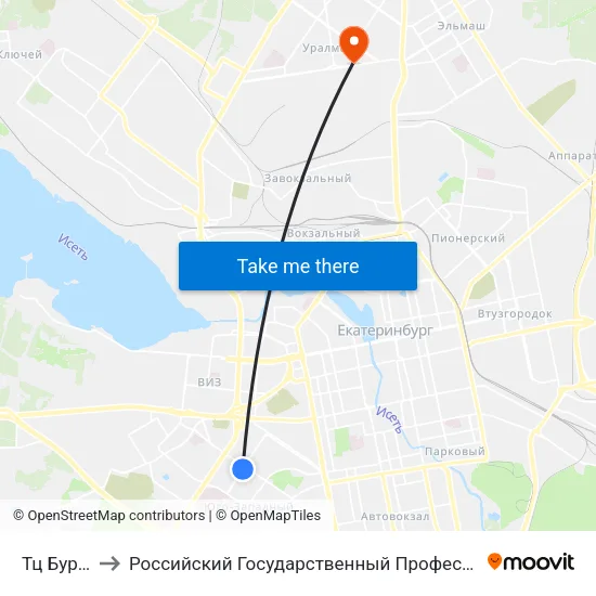 Тц Буревестник to Российский Государственный Профессионально-Педагогический Университет map