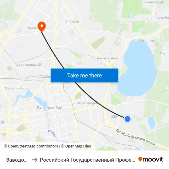 Заводоуправление to Российский Государственный Профессионально-Педагогический Университет map