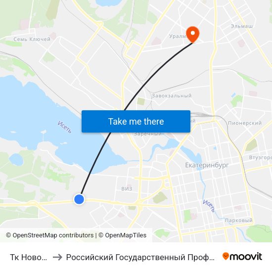 Тк Новомосковский to Российский Государственный Профессионально-Педагогический Университет map