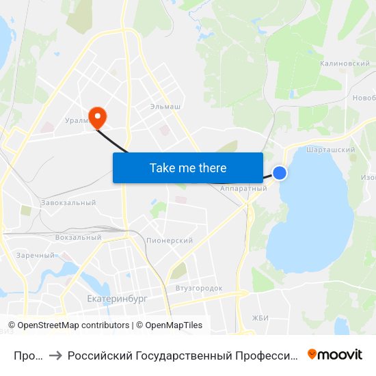 Проезжая to Российский Государственный Профессионально-Педагогический Университет map