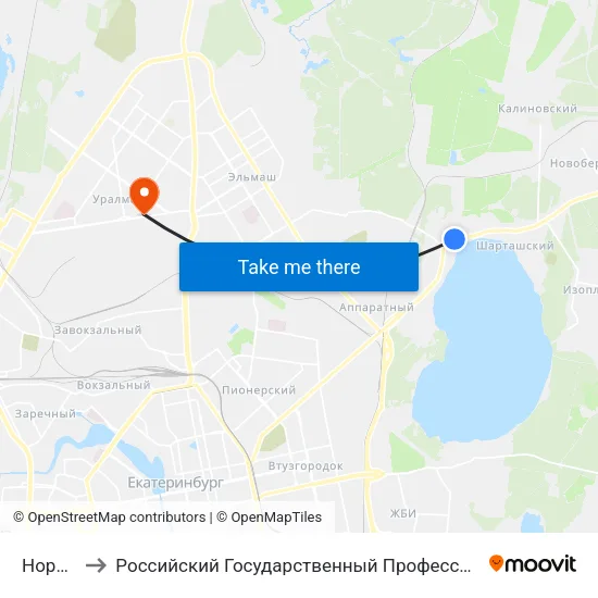 Норильская to Российский Государственный Профессионально-Педагогический Университет map