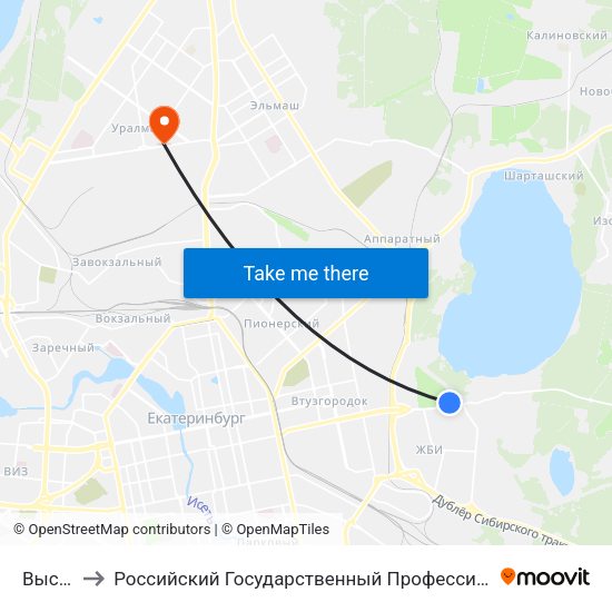 Высоцкого to Российский Государственный Профессионально-Педагогический Университет map