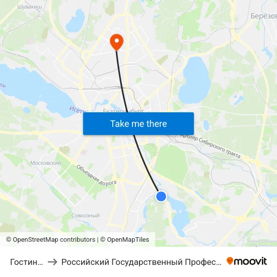 Гостиница Уктус to Российский Государственный Профессионально-Педагогический Университет map
