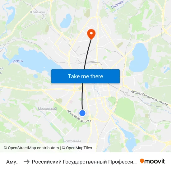 Амундсена to Российский Государственный Профессионально-Педагогический Университет map