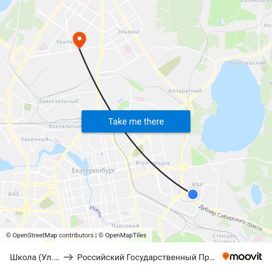 Школа (Ул. Новгородцевой) to Российский Государственный Профессионально-Педагогический Университет map