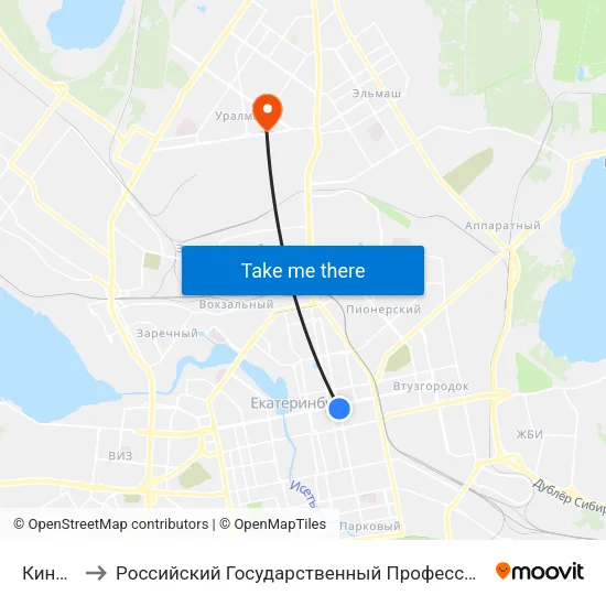 Киностудия to Российский Государственный Профессионально-Педагогический Университет map
