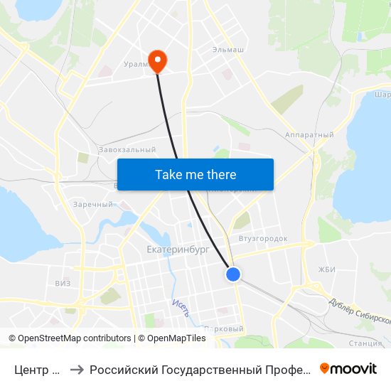 Центр Восточный to Российский Государственный Профессионально-Педагогический Университет map