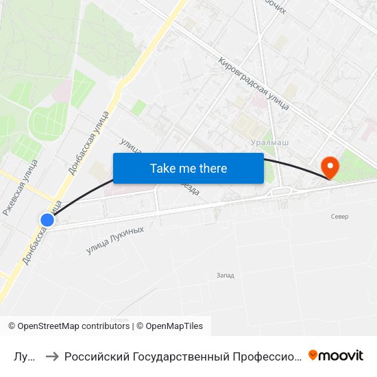 Лукиных to Российский Государственный Профессионально-Педагогический Университет map