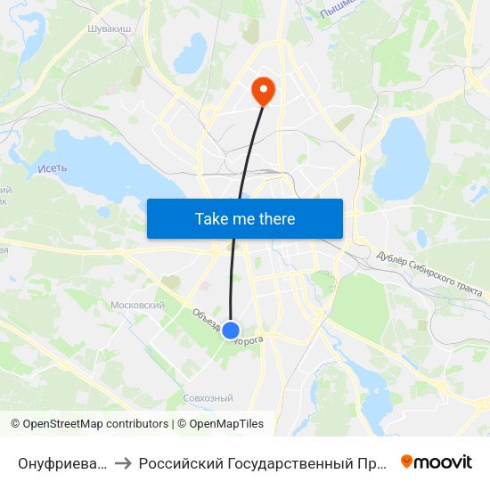 Онуфриева (Ул. Амундсена) to Российский Государственный Профессионально-Педагогический Университет map