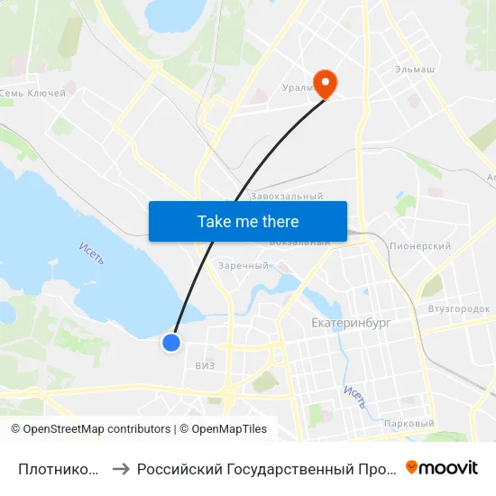 Плотников (Ул. Татищева) to Российский Государственный Профессионально-Педагогический Университет map