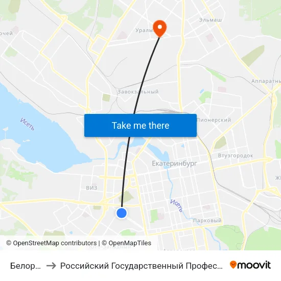 Белореченская to Российский Государственный Профессионально-Педагогический Университет map