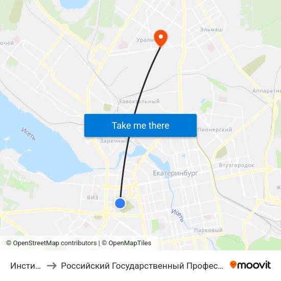 Институт Связи to Российский Государственный Профессионально-Педагогический Университет map