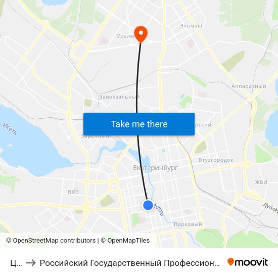 Цирк to Российский Государственный Профессионально-Педагогический Университет map