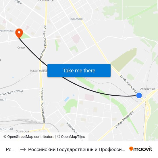 Ремзавод to Российский Государственный Профессионально-Педагогический Университет map