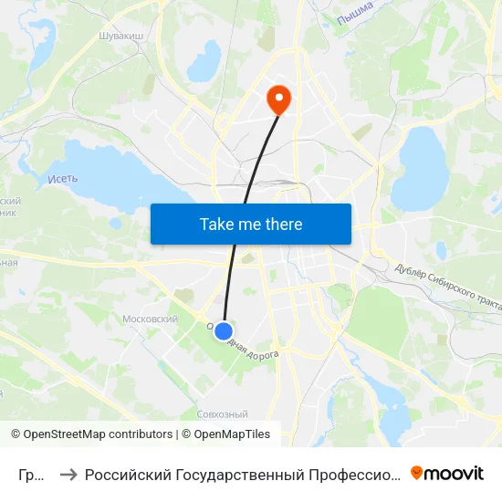 Громова to Российский Государственный Профессионально-Педагогический Университет map