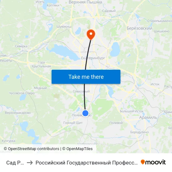Сад Родничок to Российский Государственный Профессионально-Педагогический Университет map