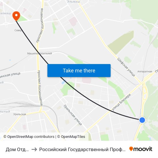 Дом Отдыха Шарташ to Российский Государственный Профессионально-Педагогический Университет map
