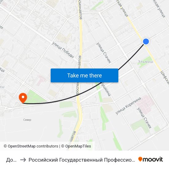 Донская to Российский Государственный Профессионально-Педагогический Университет map