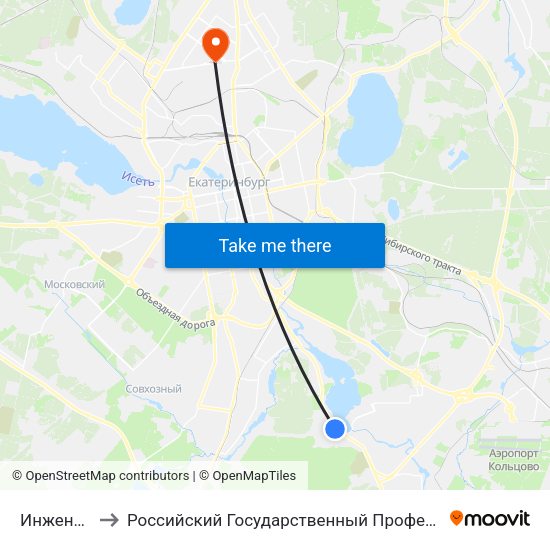 Инженера Алиева to Российский Государственный Профессионально-Педагогический Университет map