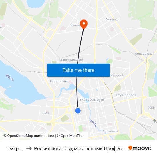 Театр Волхонка to Российский Государственный Профессионально-Педагогический Университет map