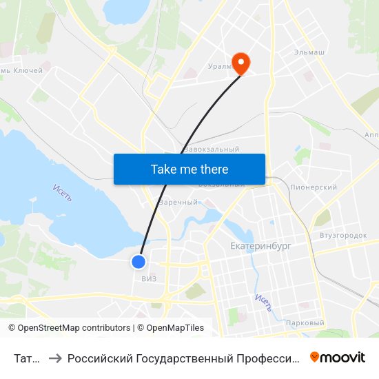 Татищева to Российский Государственный Профессионально-Педагогический Университет map