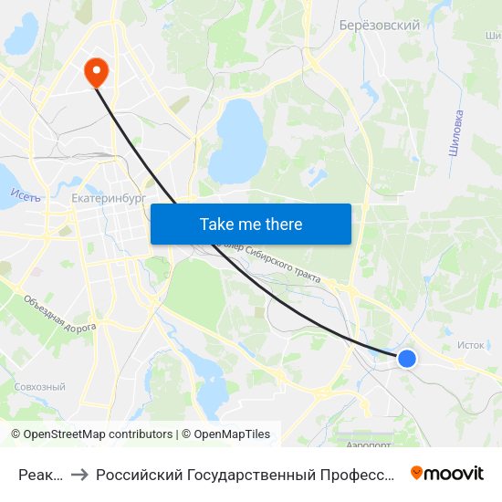 Реактивная to Российский Государственный Профессионально-Педагогический Университет map