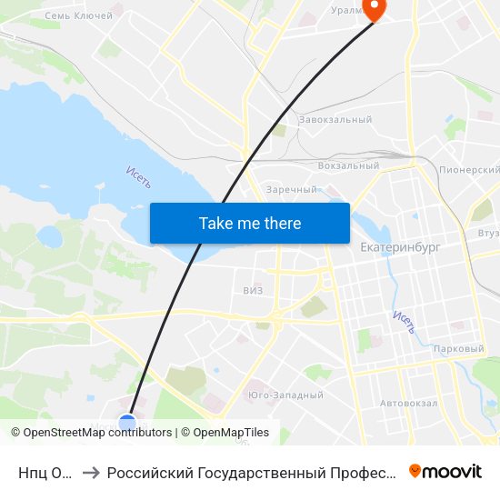 Нпц Онкология to Российский Государственный Профессионально-Педагогический Университет map