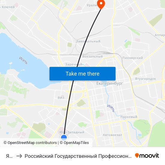 Ясная to Российский Государственный Профессионально-Педагогический Университет map