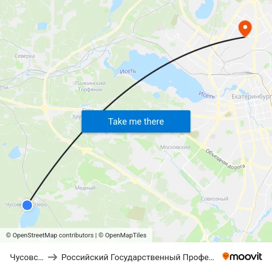 Чусовское Озеро to Российский Государственный Профессионально-Педагогический Университет map