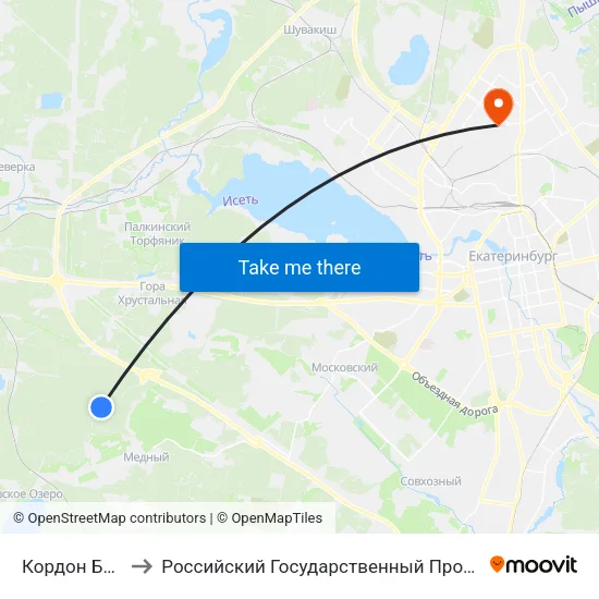 Кордон Березовый Ключ to Российский Государственный Профессионально-Педагогический Университет map