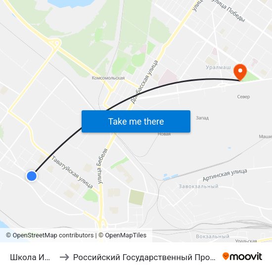 Школа Им. Рахманинова to Российский Государственный Профессионально-Педагогический Университет map