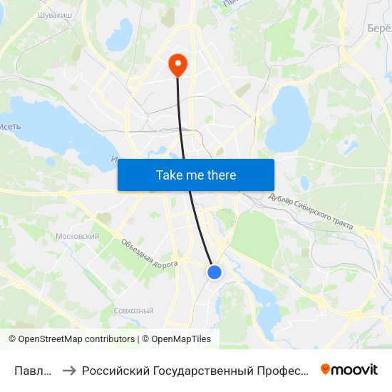 Павлодарская to Российский Государственный Профессионально-Педагогический Университет map