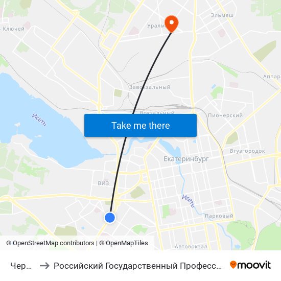 Черкасская to Российский Государственный Профессионально-Педагогический Университет map