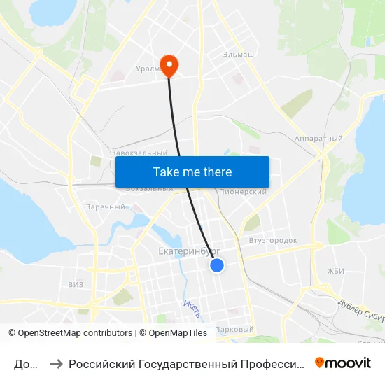 Дом Кино to Российский Государственный Профессионально-Педагогический Университет map