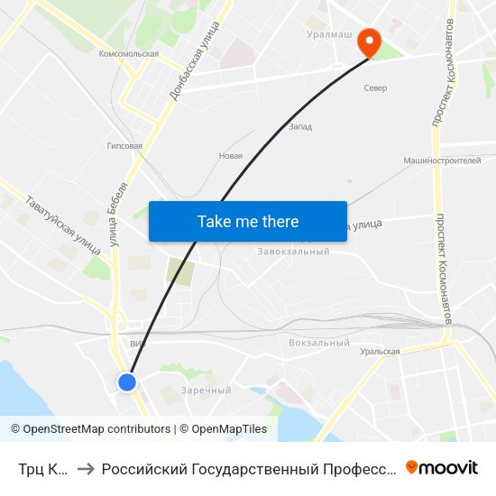 Трц Карнавал to Российский Государственный Профессионально-Педагогический Университет map