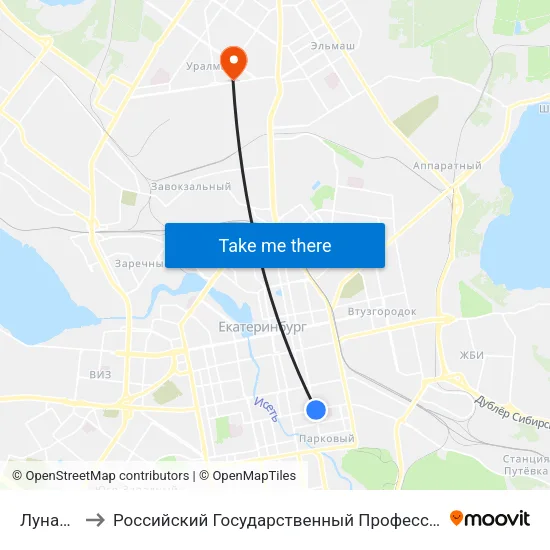 Луначарского to Российский Государственный Профессионально-Педагогический Университет map