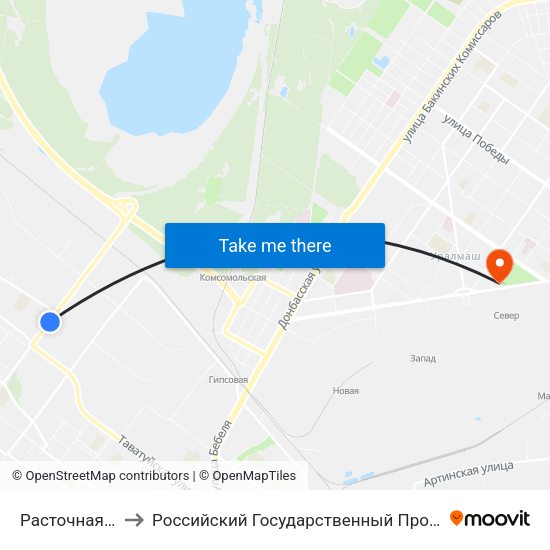 Расточная (Ул. Ангарская) to Российский Государственный Профессионально-Педагогический Университет map
