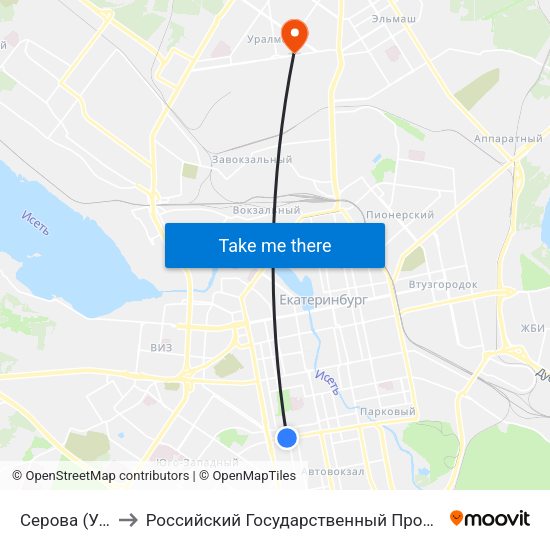 Серова (Ул. Фурманова) to Российский Государственный Профессионально-Педагогический Университет map