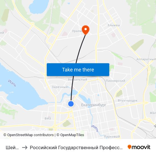 Шейнкмана to Российский Государственный Профессионально-Педагогический Университет map