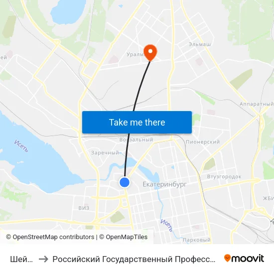 Шейнкмана to Российский Государственный Профессионально-Педагогический Университет map